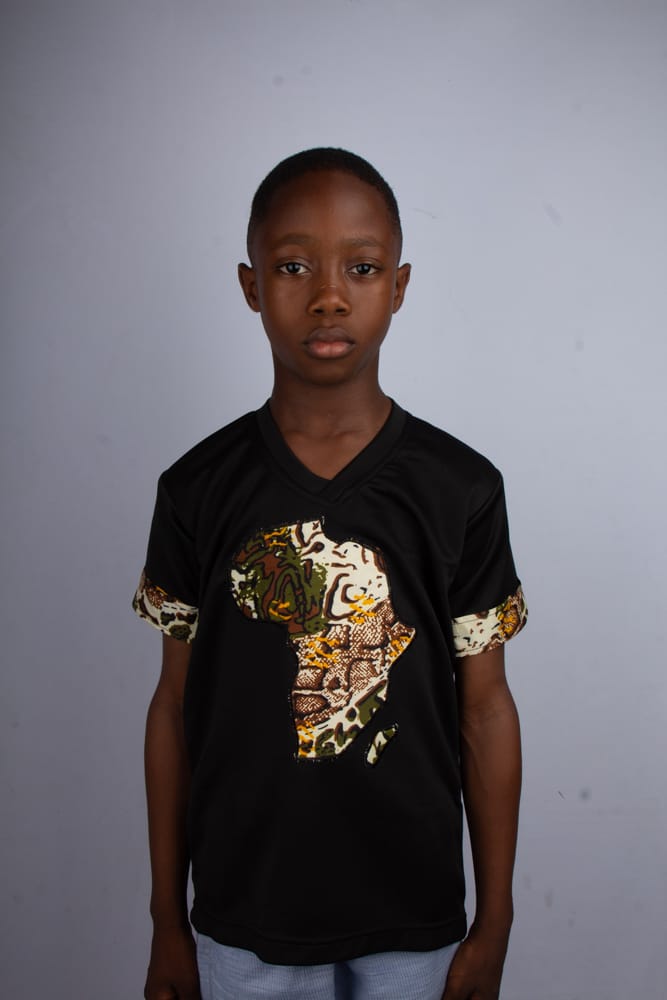 Kids SINCERE Africa Shape Patchwork Unisex T-Shirt