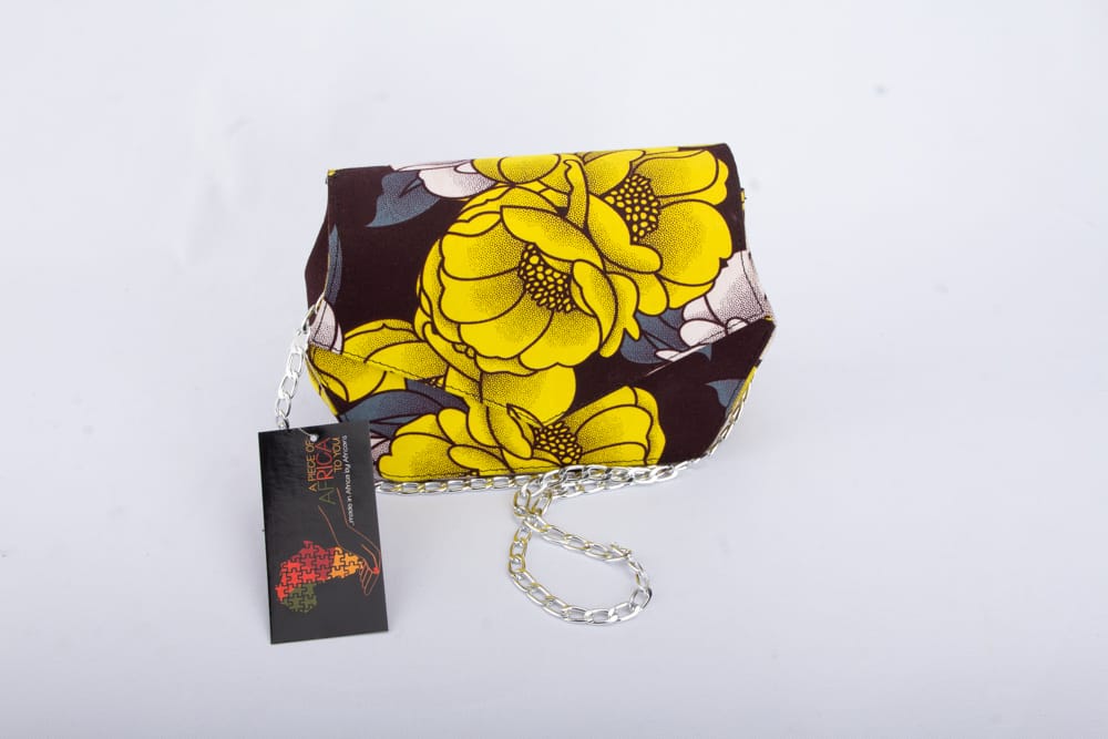 ITOHAN Ankara African Print Silver Chain Purse