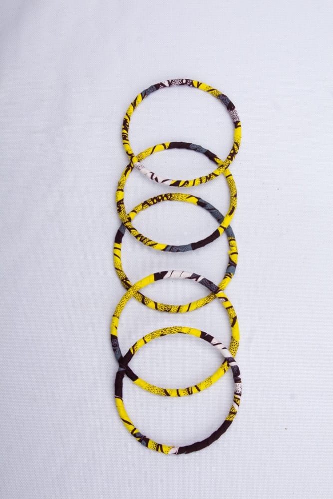 BE BOLD Ankara Skinny Bangles Set of 5