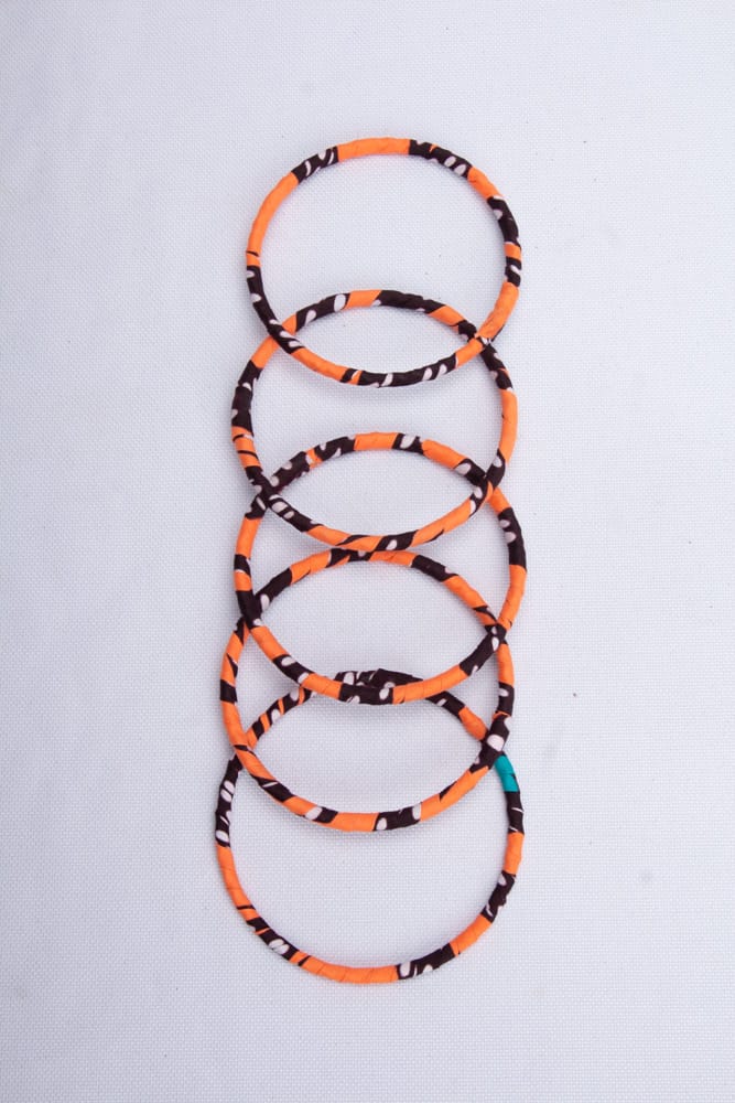 BE BOLD Ankara Skinny Bangles Set of 5