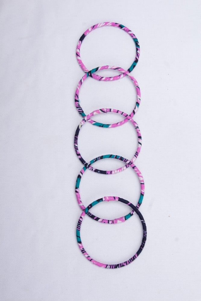 BE BOLD Ankara Skinny Bangles Set of 5