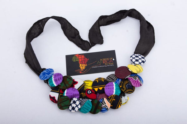 3-Layered Multi-Ankara African Print Tie Around Necklace
