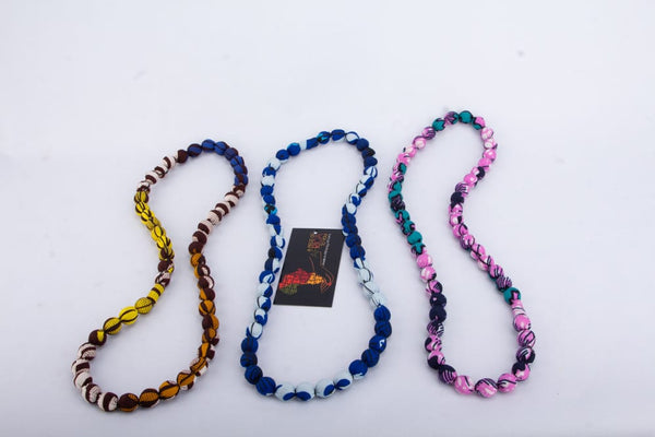 Ankara African Print Beads Necklace
