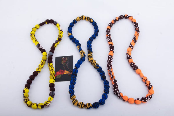 Ankara African Print Beads Necklace
