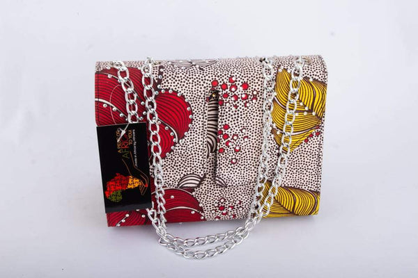 ITOHAN Ankara African Print Silver Chain All Occasions Purse