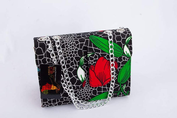 ITOHAN Ankara African Print Silver Chain All Occasions Bag