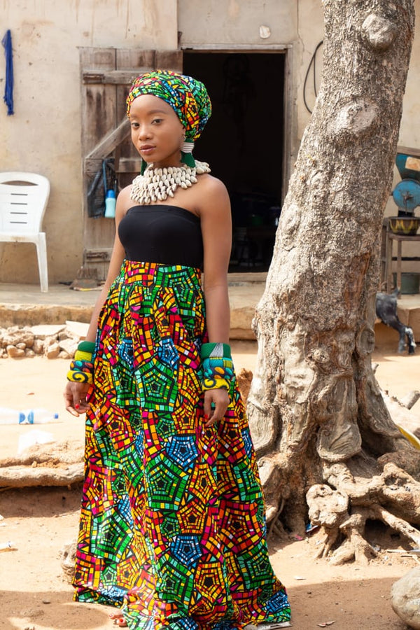 RONKE Ankara Printed Long Skirt