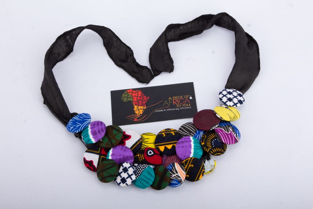 3-Layered Multi-Ankara African Print Tie Around Necklace