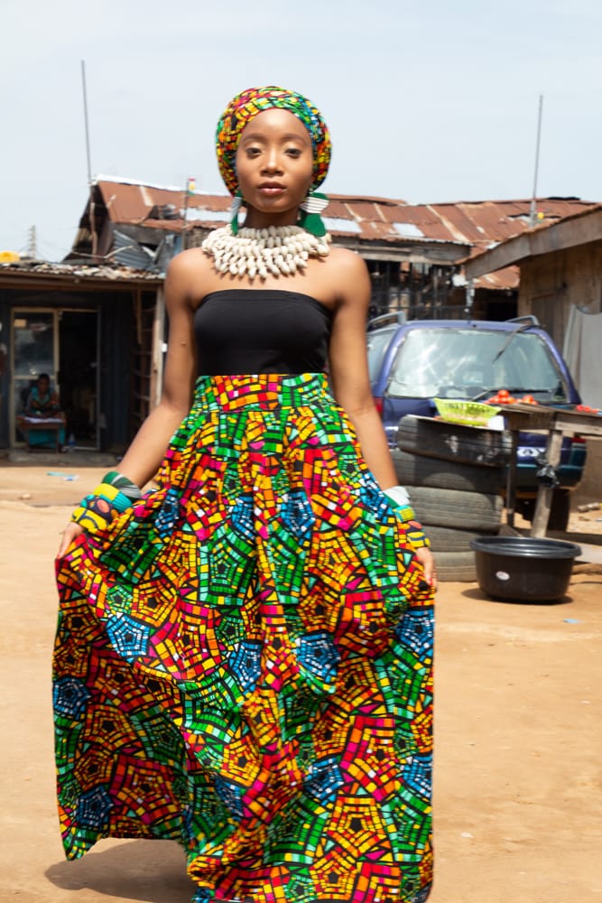 RONKE Ankara Printed Long Skirt